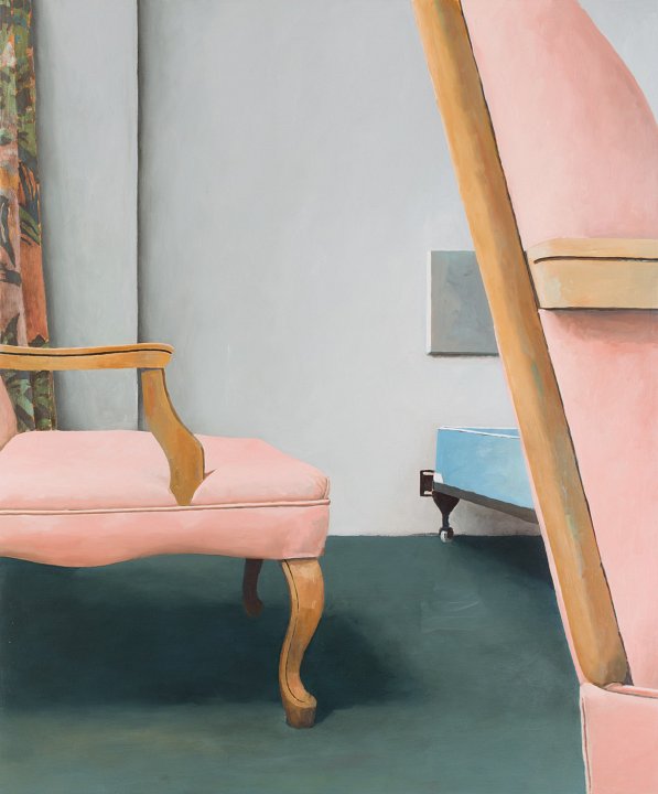 Saxony Hotel - Interior 3 (Blue Box Spring and Two Pink Chairs), 2006