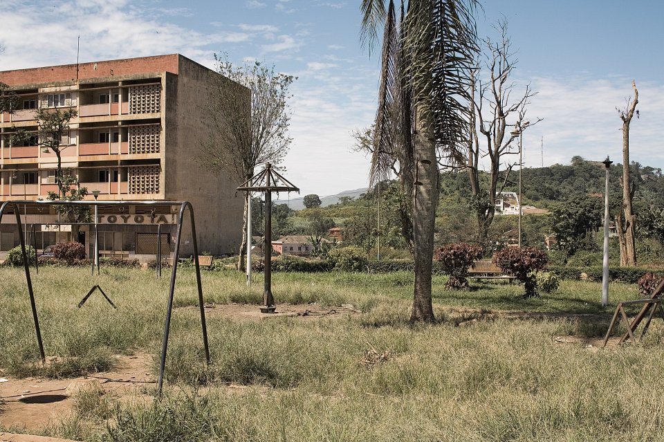 Park in the centre of town, Gabela, Angola, 2008