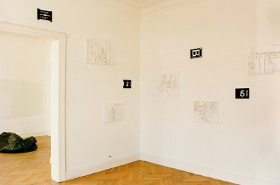 5 Berliner Künstler, installation view, vierte Etage, 1995